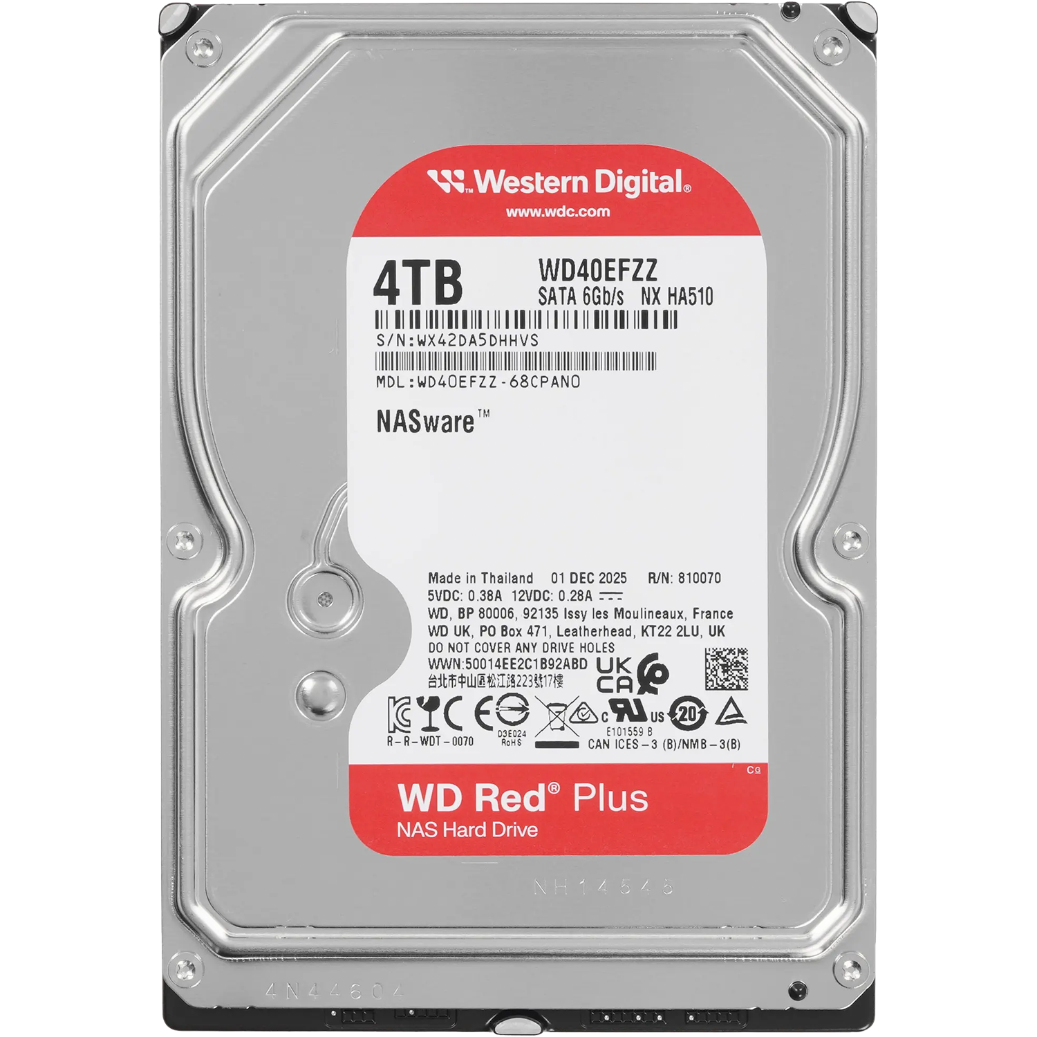 Жесткий диск WD Red Plus NAS 4Tb (WD40EFZZ)